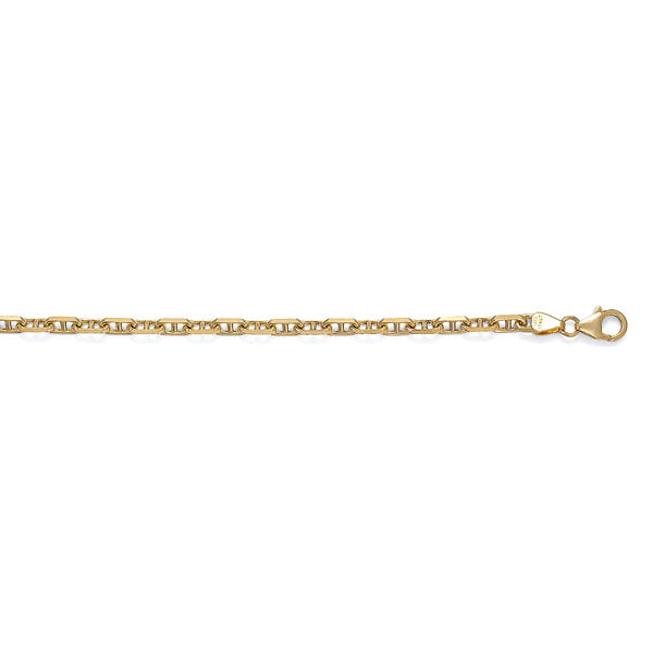 14K Yellow Gold 1.5mm Anchor Link Chain Necklace 